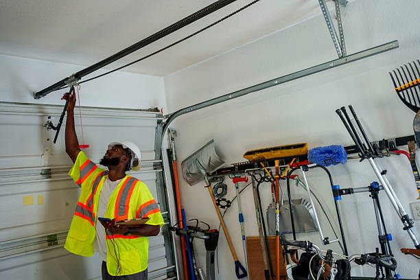 Professional Garage Door Panel Replacement technician working in Bonadelle Ranchos, CA